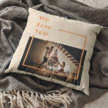 Elegante Personalizado Floral Familia Foto Naranja