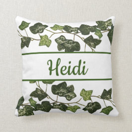 Cojín Decorativo Elegante Personalizado marfileño verde