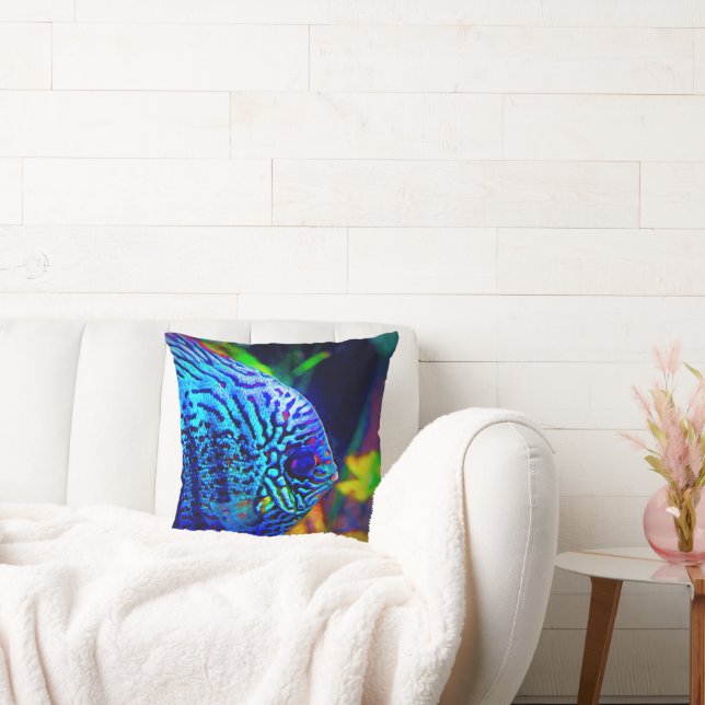 Cojín decorativo elegante - Pescado tropical azul (Sofá)
