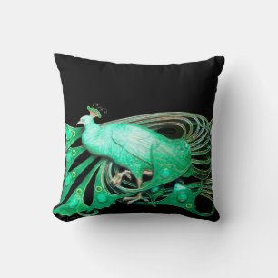 COJÍN DECORATIVO ELEGANTE PICOCA EN NEGRO VERDE