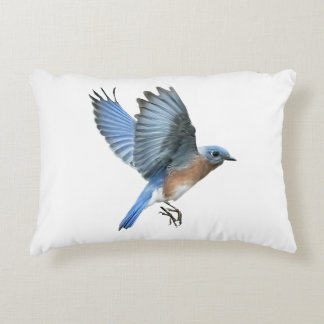 Cojín Decorativo Elegante Pillow de acento de pájaro azul