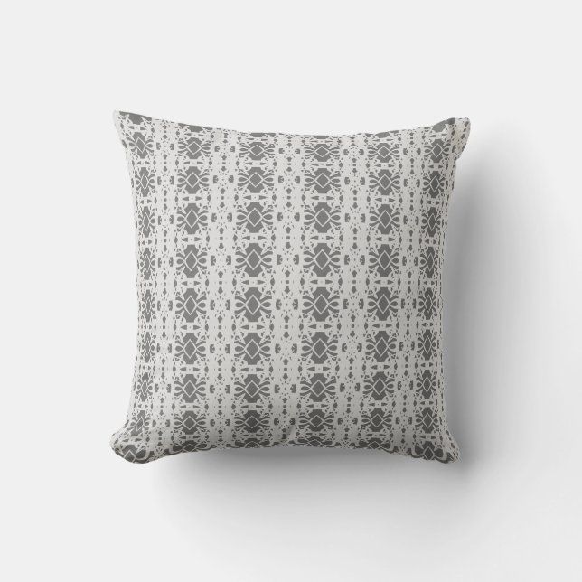 Cojín Decorativo Elegante Plata y Gris (Anverso)