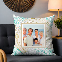 Cojín Decorativo Elegante playa de conchas marinas Foto personaliza
