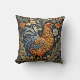 Cojín Decorativo Elegante Pollo William Morris Inspirado en Floral