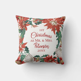 Cojín Decorativo Elegante Primera Navidad Sr. Floral Wreath