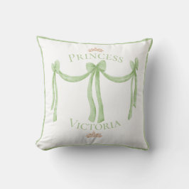 Cojín Decorativo Elegante Princesa Verde Nombre Crowne Satin Girly