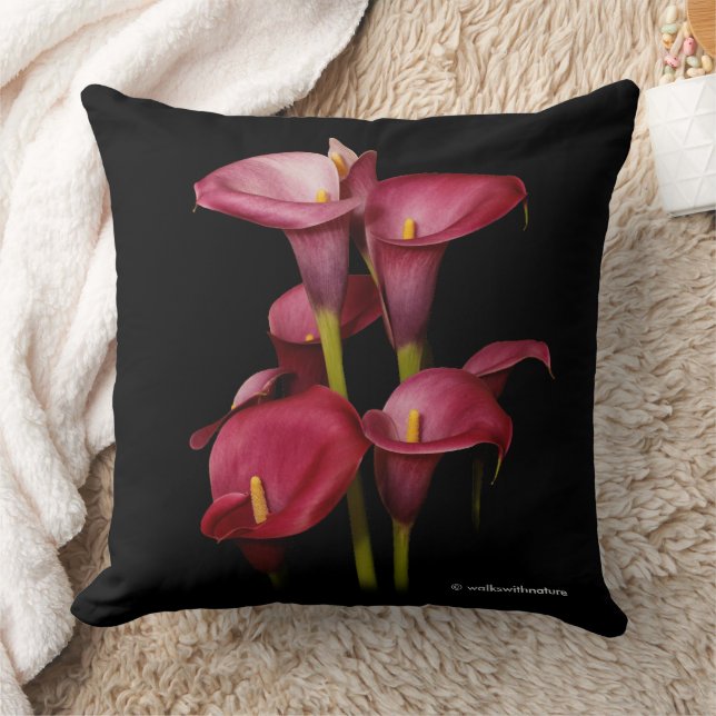 Cojín Decorativo Elegante púrpura Calla Lilies (Manta)