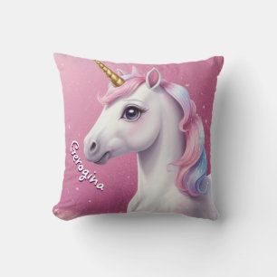 Cojín Decorativo Elegante Purpurina blanco unicornio personalizado