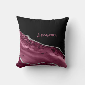 Cojín Decorativo Elegante Purpurina magenta rosa negro