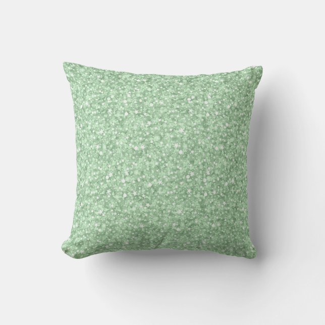 Cojín Decorativo Elegante Purpurina Retro Mint-Green y Sparkles (Anverso)