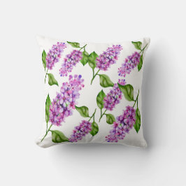 Cojín Decorativo Elegante rama lila acuarela