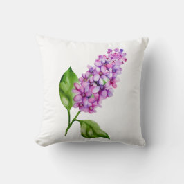 Cojín Decorativo Elegante rama lila acuarela
