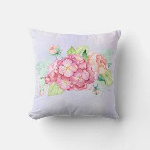 Cojín Decorativo Elegante ramo de flores de acuarela rosa
