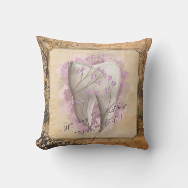 Cojín Decorativo Elegante regalo odontológico antiguo de moda (Anverso)