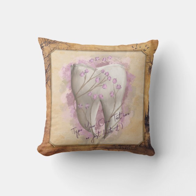 Cojín Decorativo Elegante regalo odontológico antiguo de moda (Anverso)