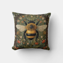 Cojín Decorativo Elegante retro bumblebee boho arte floral botánico