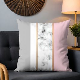 Cojín Decorativo Elegante rosa gris de mármol blanco