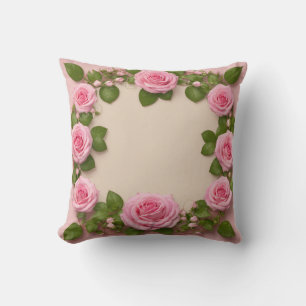 Cojín Decorativo Elegante Rosa Vine Pillow - Vintage Lace Design