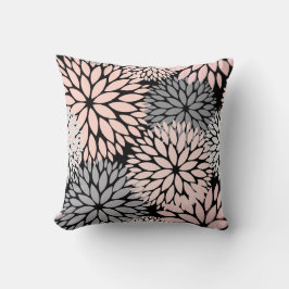 Cojín Decorativo Elegante Rubor Pink Gray Dahlia Floral