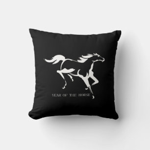 Cojín Decorativo Elegante silueta de caballo corriendo Año del Caba