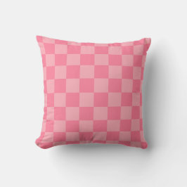 Cojín Decorativo Elegante tablero de ajedrez rosa