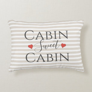 Cojín Decorativo Elegante Tan Cabina Sweet Cabin Cita Decorativa