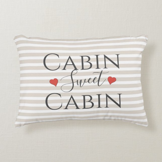Cojín Decorativo Elegante Tan Cabina Sweet Cabin Cita Decorativa (Anverso)