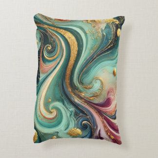 Cojín Decorativo Elegante Verde azulado y magenta Abstract Art Pill