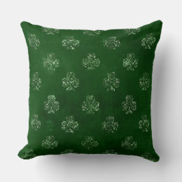 Cojín Decorativo Elegante Verde Brillante Trébol de Irlanda
