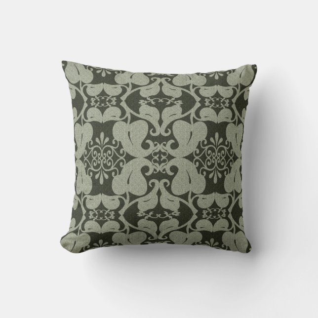 Cojín decorativo elegante verde gris (Anverso)