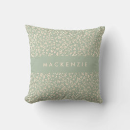 Cojín Decorativo Elegante Verde Salvia Botánico Personalizado