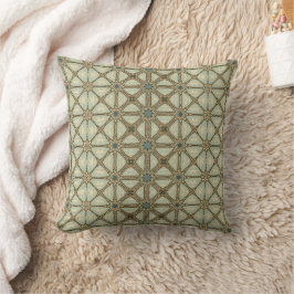 Cojín Decorativo Elegante Vintage en Azul y Marrón