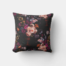 Elegante Vintage oscuro Moody Burgundy Floral
