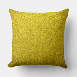 Cojín Decorativo Elegante y Amarillo Aspecto De Cuero