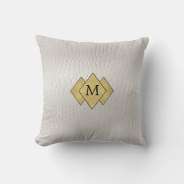 Cojín Decorativo Elegante y elegante cuero blanco falso personaliza