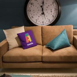 Cojín Decorativo Elegante y elegante letra de color monograma
