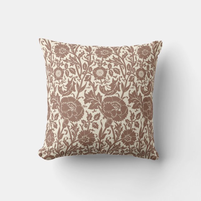 Cojín Decorativo Elegante y elegante patrón floral marrón suave (Anverso)