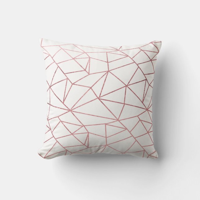Cojín Decorativo Elegante y elegante rosa geométrico (Anverso)