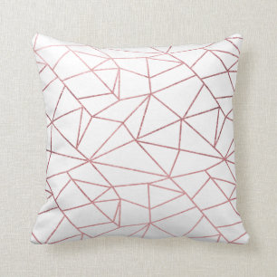 Cojín Decorativo Elegante y elegante rosa geométrico