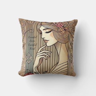 Cojín Decorativo Elegante y eterna imagen elegante de Lady Vintage