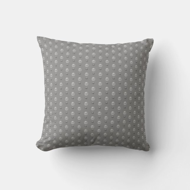 Cojín Decorativo Elegante y pequeño puntos de Polka gris plateado s (Anverso)