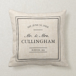 Cojín Decorativo Elegante y rústico Boda Burlap