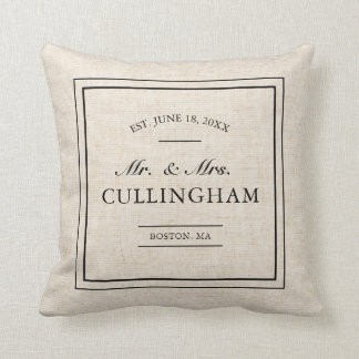 Cojín Decorativo Elegante y rústico Boda Burlap