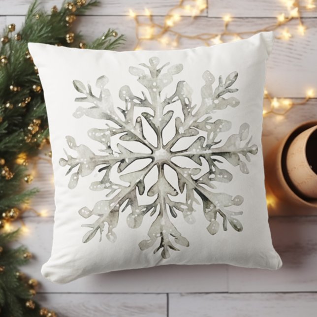 Cojín Decorativo Elegante y rústico invierno con copas de nieve (Subido por el creador)