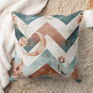Cojín Decorativo Elegante Zigzag Floral con Destacados Lunares Cáli