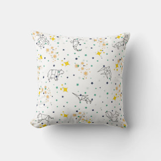 Cojín Decorativo Elegantes animales de dibujo estrellas niños de pa