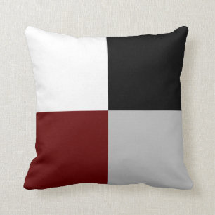 Cojín Decorativo Elegantes cuadrados abstractos negros, rojos, gris