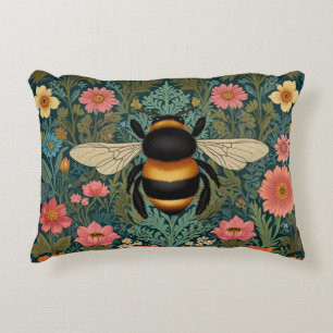 Cojín Decorativo Elegantes florales boho retro de abeja primavera