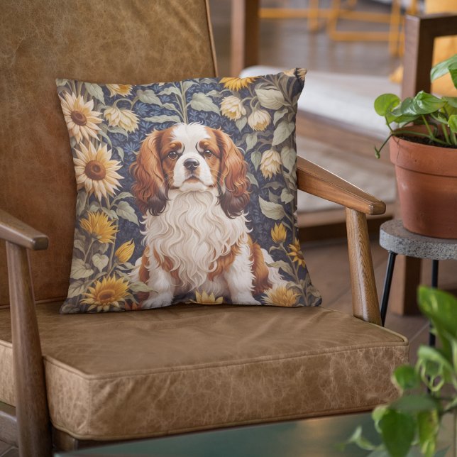 Cojín Decorativo Elegantes girasoles Cavalier King Charles Spaniel (Subido por el creador)