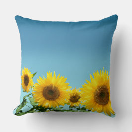 Cojín Decorativo Elegantes girasoles en tonos azules